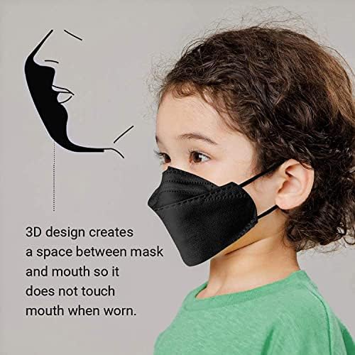 KitKni Детски KF94, висококачествен защитен 4-слойный филтър от нетъкан текстил 3D-дизайн с еластични обеци (50 бр./100 бр./200