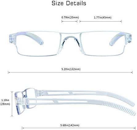VisionGlobal, 5 чифта очила за четене, Блокер синя светлина Очила, Компютърни Очила за четене за жени и мъже, Модни Квадратни рамки