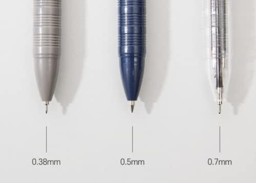 2 бр. - многоцветен дръжка - 3 цветове Черно, Червено, Синьо - Гладка химикалка химикалка с Дебелина 0,38 мм, бързосъхнеща