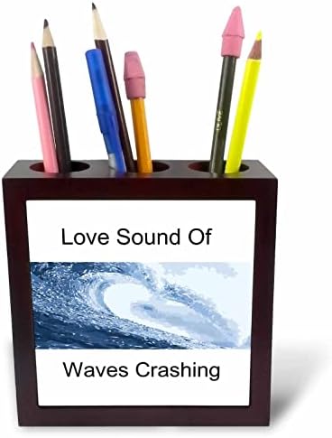 Триизмерен образ на любовта, звук трясък вълни с участието на океанска вълна - Поставки за писалки за плочки (ph-364031-1)