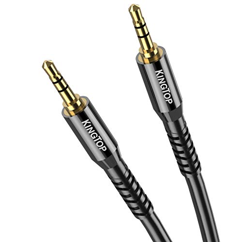 Сверхпрочный AUX кабел KINGTOP 3,5 мм (11 фута / 3,4 м), 3.5 мм Стерео аудио кабел между фоно свещи, помощен кабел, съвместим с iPod,