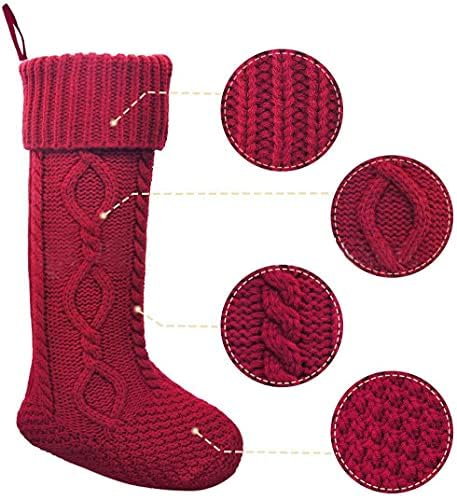 Lincox Коледен Вязаный Отглеждане Кабелна Тел от Аргайла Коледни Чорапи, Коледни Окачен Класически Декор Обикновен Семеен Празник Декор за