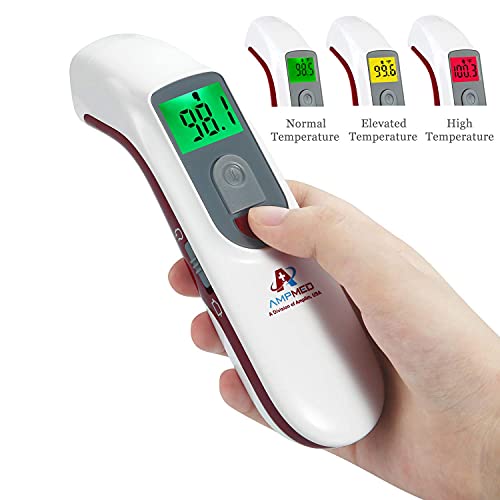 Безконтактен цифров инфрачервен термометър за челото Amplim 2-Pack Hospital & Medical Клас за бебета, деца и възрастни. Приемливо FSA