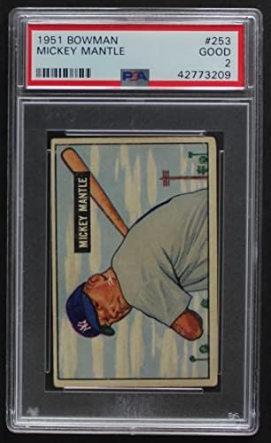 1951 Боуман 253 Мики Мэнтл Ню Йорк Янкис (Бейзболна картичка) PSA PSA 2.00 Янкис