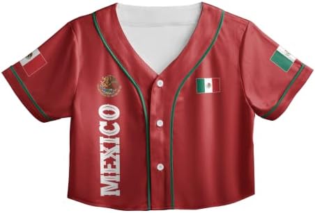 Име персонализация на Мексико, съкратен Топ с мексиканския орел, Бейзболна Майк XS - XL, Съкратен топ от Мексиканския Джърси, Съкратен