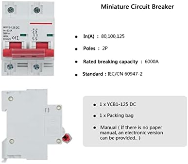 Миниатюрен автоматичен прекъсвач MAMZ 2P MCB DC500V 6kA с отключающей способност 80A 100A 125A (Цвят: 2P, размер: 100A)
