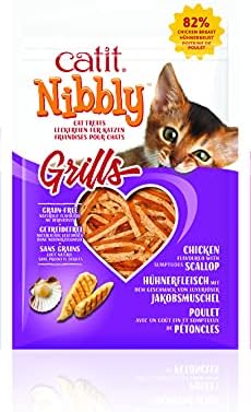 Catit Nibbly Grill, е Деликатес за котки без зърно, за рецепта с пиле и раковина, 1,06 унция.