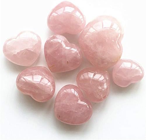 ERTIUJG HUSONG306 1 бр. Натурален Розов Кристал във формата на сърце, проби от Розов кварц, Лечебни Естествени камъни и минерали, crystal