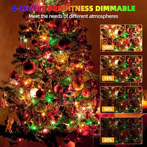 Chuya Коледа String Светлини 500 Led Коледна Украса, Променящия Цвят, Топъл Бял и Многоцветен, 11 Режими на UL588 за Декор на