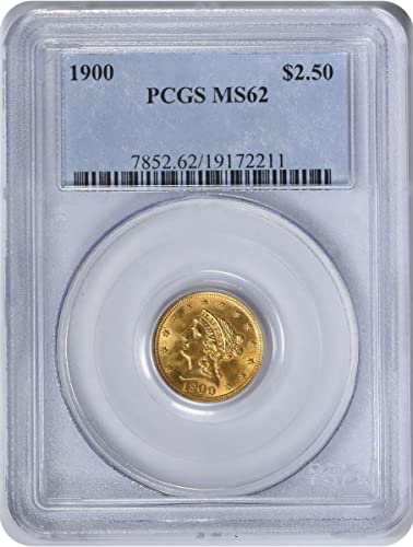1900 P $2.50 Златен PCGS MS62