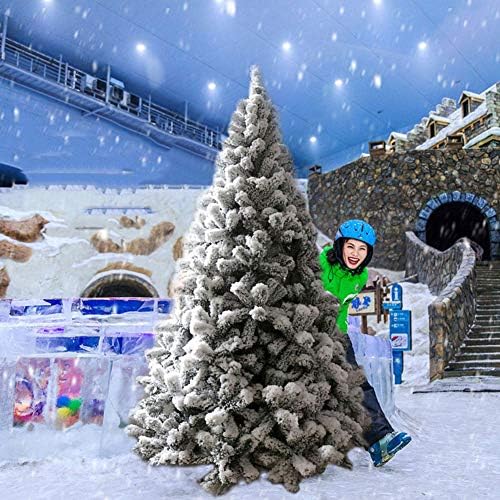 Изкуствена Коледна елха DLPY, покрита Снежинками Премиум-клас, Борова Зелена Дългогодишна Коледно дърво, за празнична украса