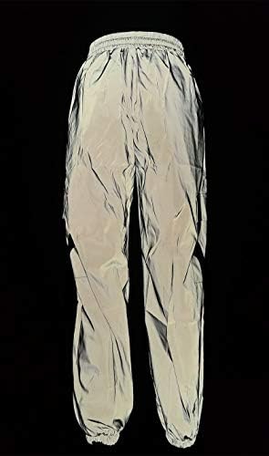PAODIKUAI Женски Светлоотразителни Рейвовые Панталони-Карго в стил Уличен Хип-Хоп Зреещи За Бягане
