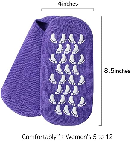 Комфортна Гел чорапи за мъже и жени - Меки Овлажняващи чорапи със Силиконов гел за спа (Лилаво (3 чифта))