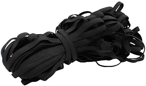 Ракита дъвка. Еластична лента от еластичен плетеного кабел. Бяла или черна. Изберете своя размер. (3/8 инча 50 ярда, черен)