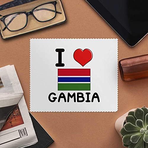 Azeeda 2 x Кърпички за почистване на лещи и очила от микрофибър I Love Gambia (LC00017794)