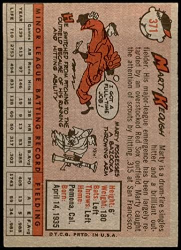 1958 Топпс 371 Марти Акции на Бостън Ред Сокс (Бейзболна картичка) VG/БИВШ Ред Сокс
