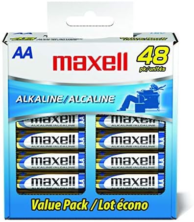 Алкална батерия Maxell AA, Дълъг живот, Висока съвместимост, Златна, брой елементи 48