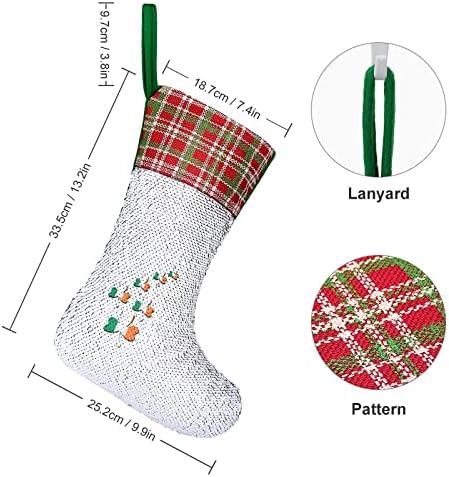 Знаме на Ирландия Детелина Коледни Чорапи с Лъскави Пайети Коледен Празник Камина Кмет на Вечерни Окачен Декор