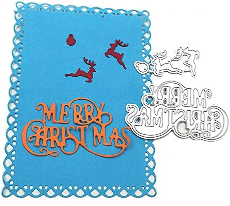 Qoiseys Весел Коледен Елен Метални Печати за направата на Картички, Вырубные Печати Изрязани Шаблони за DIY Scrapbooking Фотоалбум Шаблон