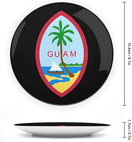 Национална Емблема на Гуам е Забавно Декоративна Чиния от Костен Порцелан Кръгли Керамични Плочи плавателни съдове с Поставка за Дисплей