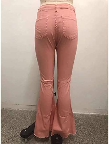 MIASHUI Размер на 16 Панталони за жени с по-Широка Талия, Дамски Панталони, Дънки с джобове копчета, Разкроена Дизайнерски Широки
