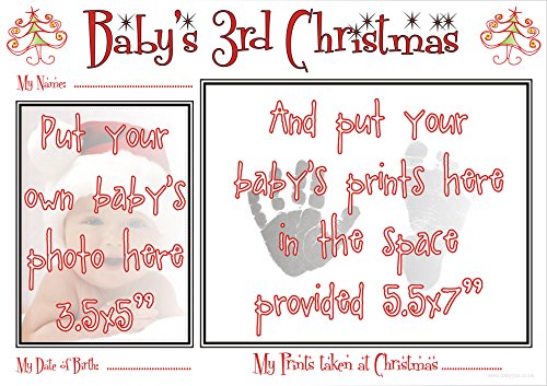 Комплект за Трета Коледа отстъпи ръце, следи от крака BabyRice New Baby / Детски Щампи Унисекс за момчета и Момичета на 3-та