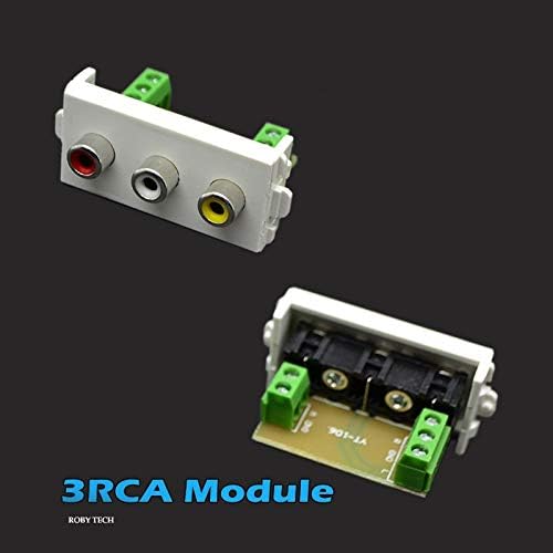 Стенни панела с 2 x 3RCA + VGA Модулен Конектор за разпределение на звука Keystone Конектори, Изход Бели Декоративни лицеви