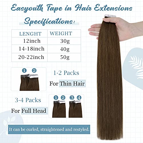 Easyouth Една Опаковка за изграждане на Уточных Коса от Истински Човешки коси и Една Опаковка Лента за Изграждане на Човешки