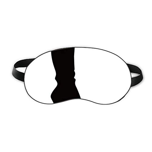 Прост Модел, Черни Високи Ботуши Контур Сън Защита За Очите Мека Нощна Превръзка На Очите На Сивата Чанта За Носене