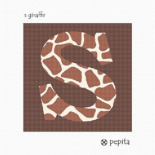 Платно за бродиране Пепиты: Жираф с буквата S, 7 x 7