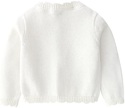 Пуловер за малки Момиченца с Дълъг Ръкав, Отворен Отпред, Вязаный Жилетка Копчета, Бебешки Дрехи 1-6 Години