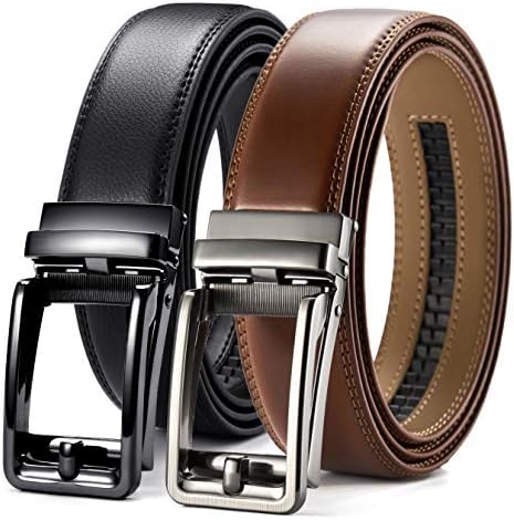 Мъжки колан CHAOREN Click Belt - Мъжки Кожена каишка с дължина 1-3 / 8 инча за дрехи и ежедневието - Колан с микрорегулировкой