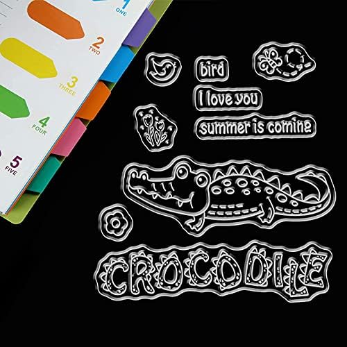 GLOBLAND Крокодил Прозрачни Печати Фламинго Прозрачен Силиконов Печат Крокодил Птици за Производство на пощенски Картички, Декорации