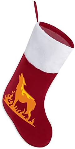 Огнено Вълк Коледни Чорапи, Коледни Чорапи Чанта За Дома Семеен Коледен Декор