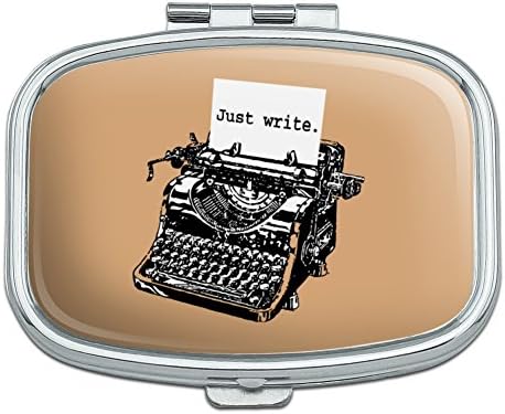 Просто Напишете Една Антична Пишеща Машина Писател, Автор На Правоъгълник Калъф За Хапчета Ключодържател Подарък Кутия