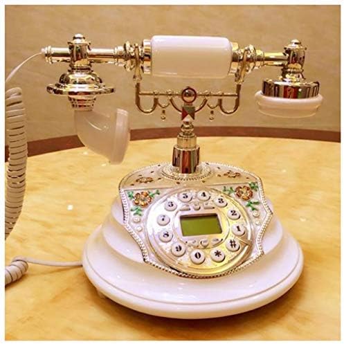 Старият телефон MEVIDA в Европейски Стил, Жичен Осветление, Високоговорител, идентификация На обаждащия се, Бял Стационарен Сладък Творчески