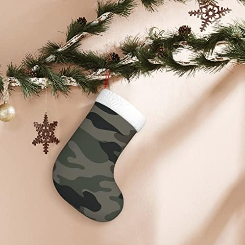 Yuyuy Камуфляжный Коледен Отглеждане В Армия Стил, Празнична Украса, Окачен Чорап за Камина, Чорапи 18 Инча