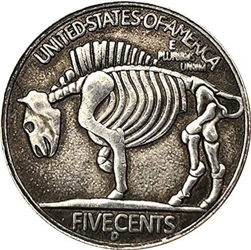 Предизвикателство Монета Реплика Възпоменателна Монета сребърно покритие Монета Американски Бъфало Покер Монета 1937 Колекция