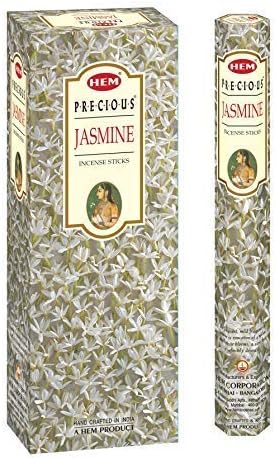 Ароматни пръчици HEM Precious Jasmine (кутия, тръби за 20 г) | Натурален аромат за ароматни помещения | Тамян за премахване на