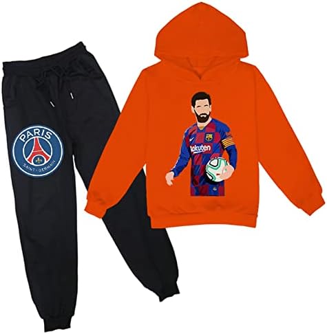 Duuloon/ Есенно-зимни Дрехи за момчета-тийнейджъри, Всекидневни комплекти дрехи Messi с качулка от 2 теми, Леки Спортни костюми