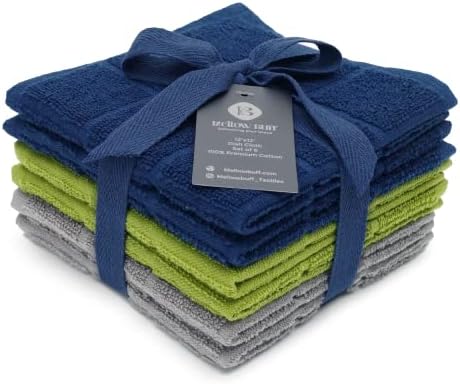 Махровая кърпа за миене на съдове Mellow Баба от памук, обикновени, 6 опаковки с размери 12 x 12 см, Супер мека и впитывающая,