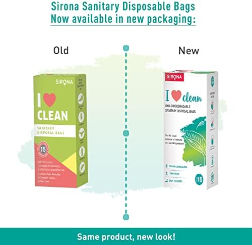 Пакети за лична рециклиране на Sirona – 15 Пакети за Невидими Тампони, Хигиенни подложки / хартиени Кърпички, Подложки за Гащи,
