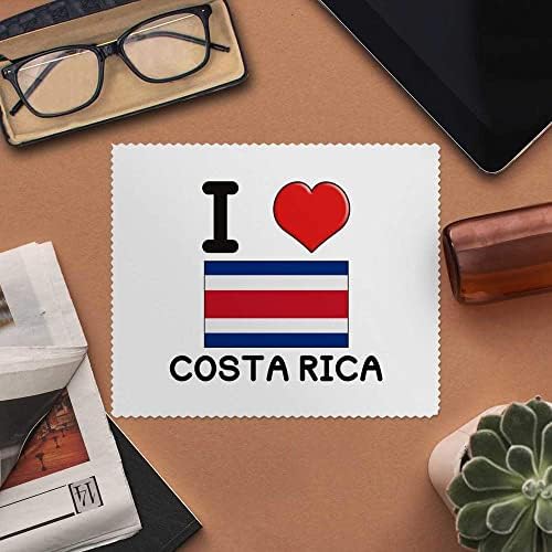 Azeeda 2 x Кърпички за почистване на лещи и очила от микрофибър Аз обичам Коста Рика (LC00017285)
