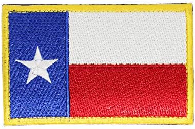 Нашивка BirchRiver 3 x 2 с Флага на щата Тексас - Бродирана Емблема, Тактическа Раница-Чанта-Подплата: Кука и контур