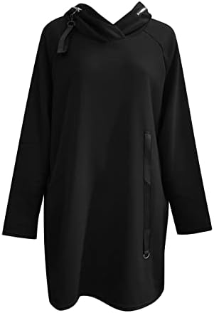 Руното яке Amiley, Hoody, Дамски Модни Обикновена Блузи с качулка, Коледна Hoody за Възрастни (Черен, L)