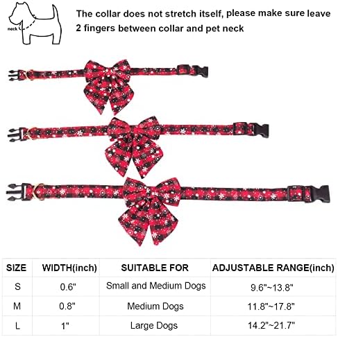 ADOGGYGO 2 Опаковане на Коледен Нашийник за кучета с папийонка, Класически Каре Червено-Зелени Нашийници за Кучета с Подвижна