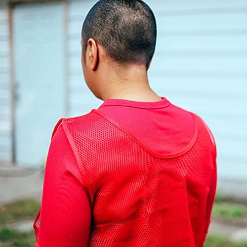 Махай се! Тренировъчен жилетка Pinnies 12pk на червени и сини цветове – Младежки, Юношески и за Възрастни размери – Ризи
