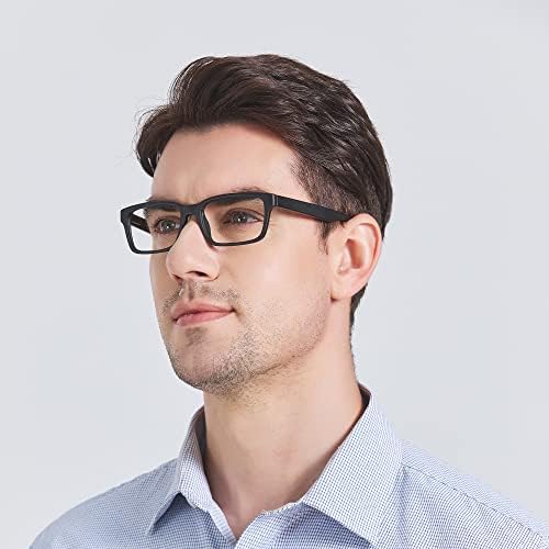 Мъжки слънчеви Очила за четене Increbill, Очила за Четене в Правоъгълна Рамка с кутия пролетта Панти, Компютърни Очила С Прозрачни Лещи