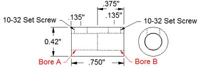 Съединител на Вала на Инсталационния винт от Неръждаема стомана с диаметър от 1/4 инча до 3 мм