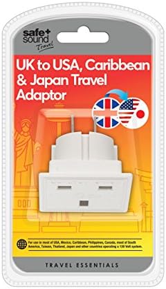 Сигурен адаптер за пътуване в САЩ, Карибския басейн и на Япония - с една розетка (за Пълен списък на държави по-долу)